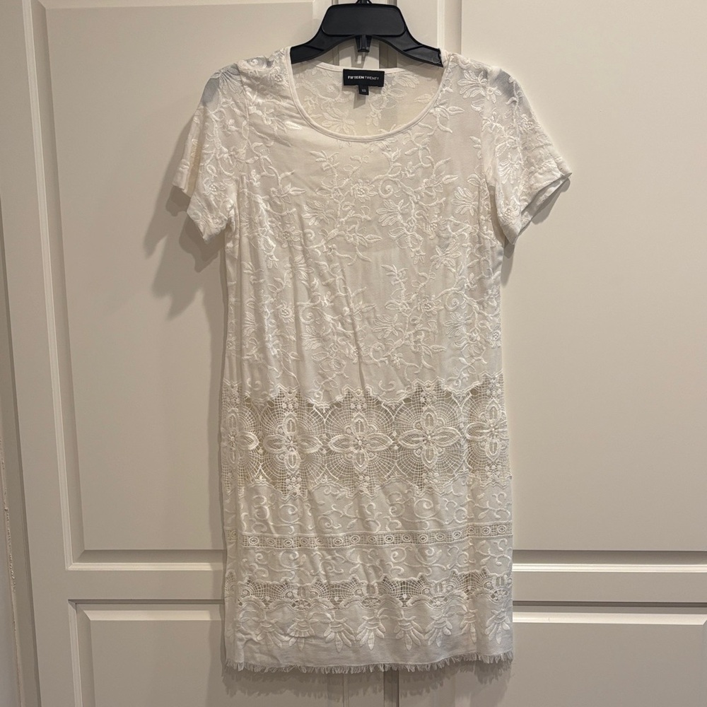 Fifteen Twenty White Lace Mini Dress